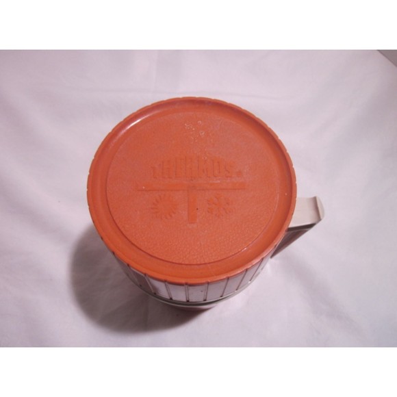 Thermos 10 Oz. Model 7002 Made In USA Vintage Orange Soup Coffee Lunch Container - Picture 3 of 7